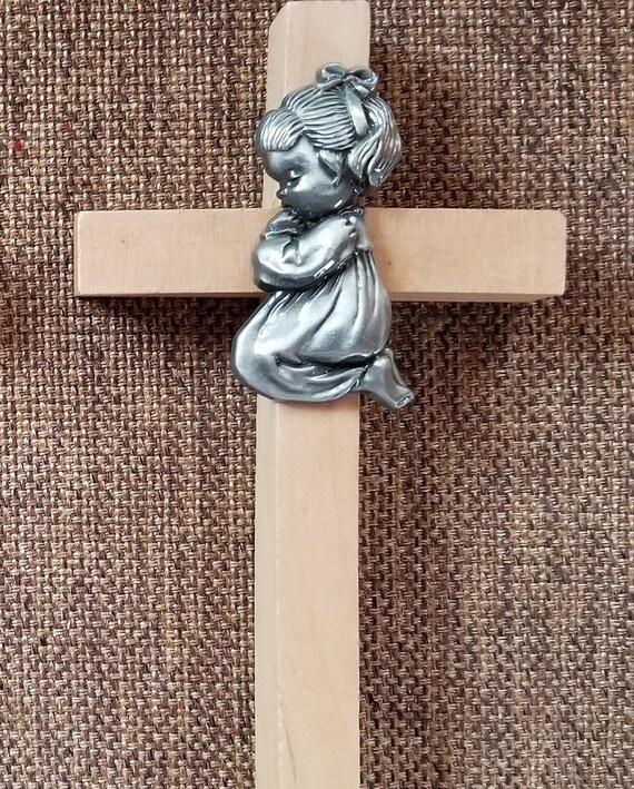 Baby Girl or Boy Small 6" Wood Wall Cross