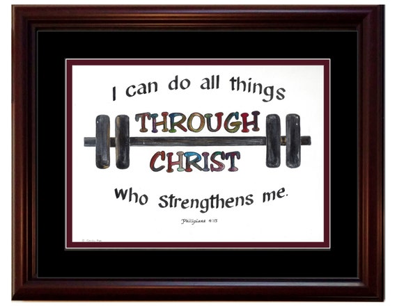 I Can Do All Things Through Christ Who Strengthens Me ~ Bible Verse Quote Print ~ Christian Wall Art