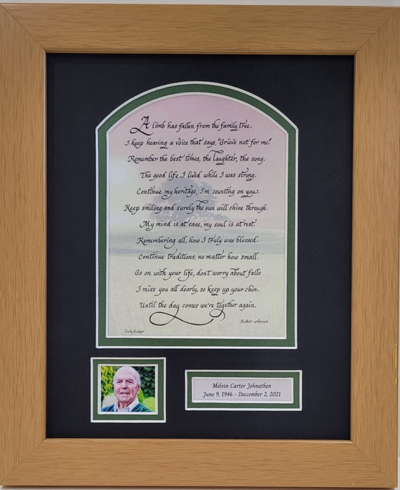 A limb has fallen from the family tree personalized custom framed picture