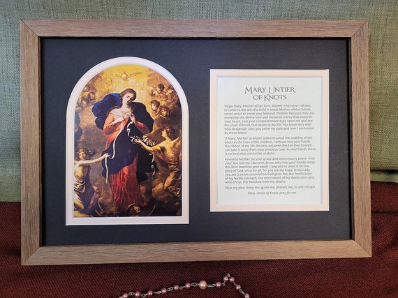 Mary Un tier of knots framed and matted print with prayer