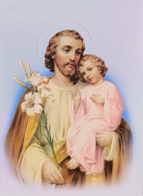 Saint Joseph and the child Jesus print