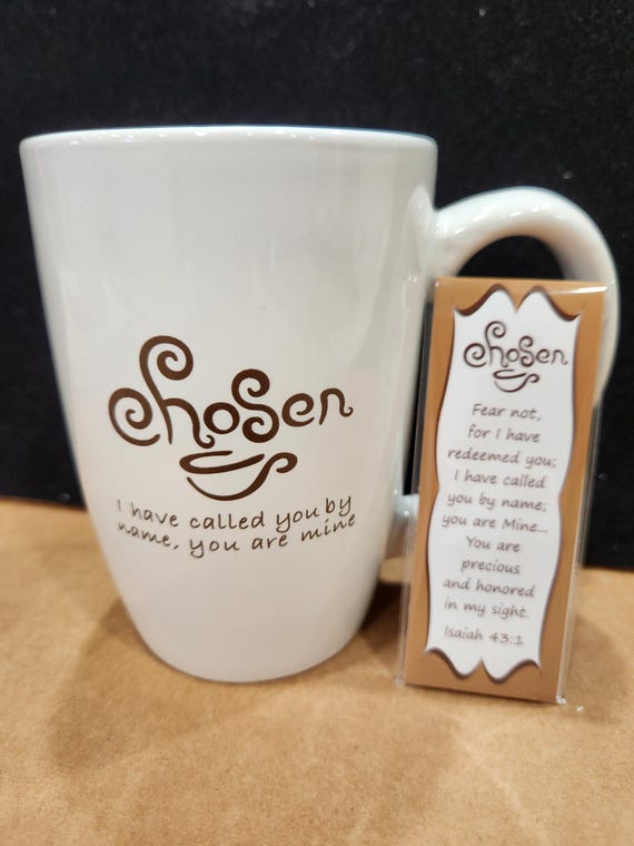 Chosen Mug with bookmark- I have called you by name, and you are mine.