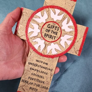 Confirmation Wall Cross Gifts of the Spirit with doves religious gift