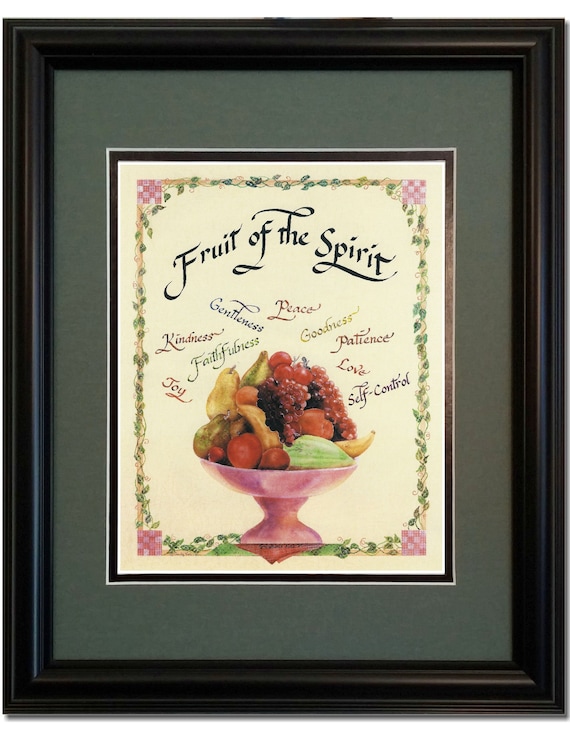 Fruit of the Spirit custom framed and matted calligraphy picture