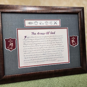 Schriftkunst wapenrusting Gods: Efeziërs 6 ingelijste print (12 x 16)