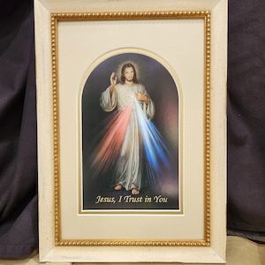 Divine Mercy custom framed art Jesus, I trust in you