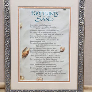 Footprints in the Sand framed poem