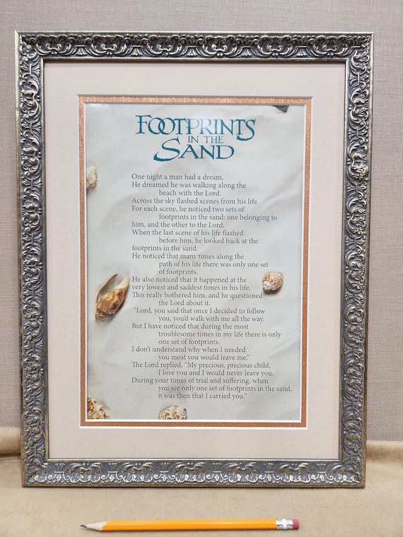 Footprints in the Sand framed poem