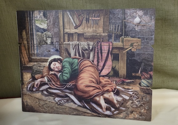 Sleeping St Joseph Pallet sign wall art