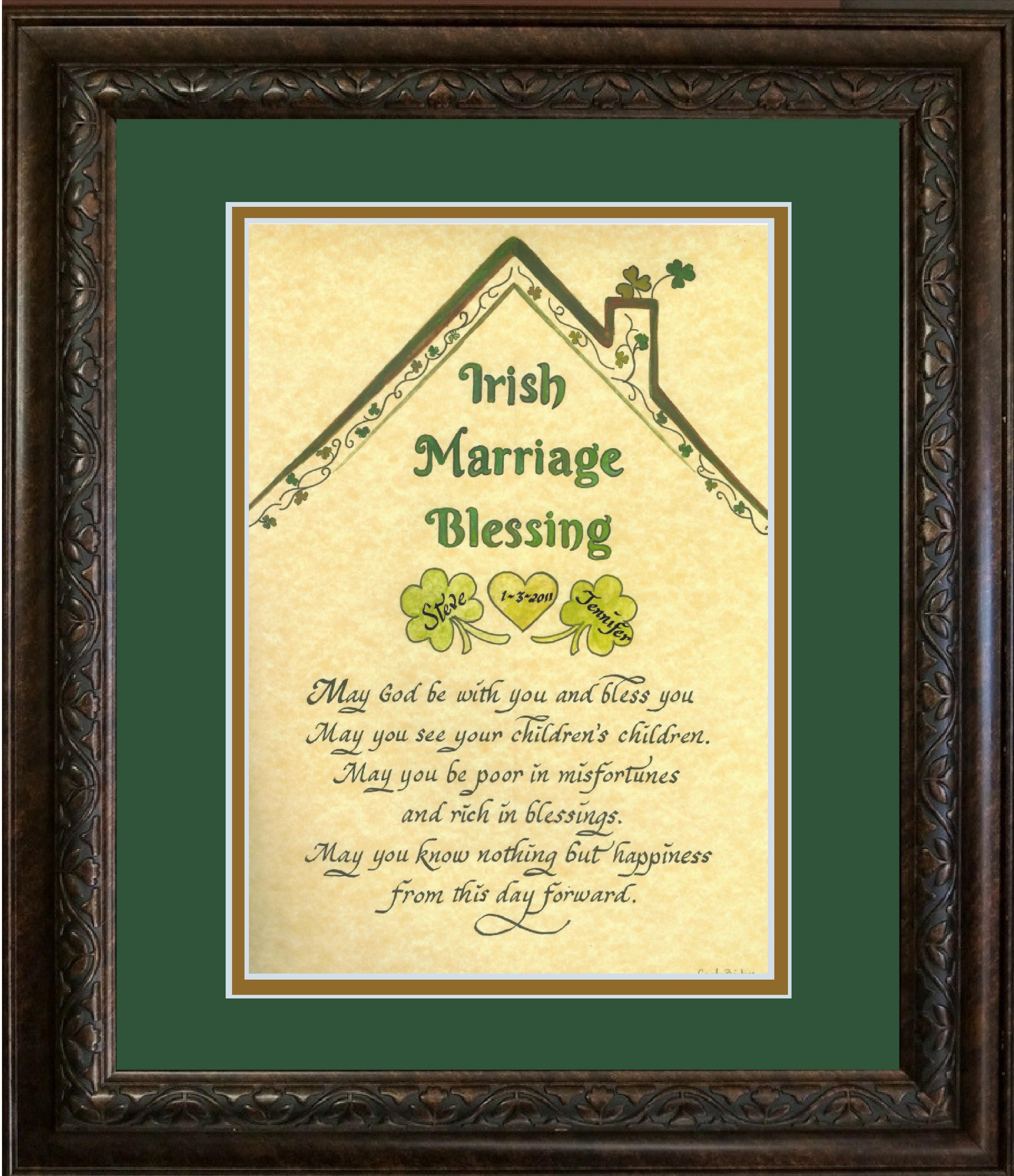 Irish Blessing Wedding Marriage Blessing With Shamrocks And Etsy