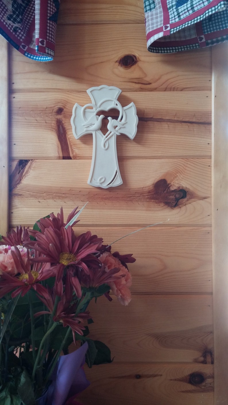 Ivory Wedding Wall Cross With Heart and Dove Gift Box Set Etsy