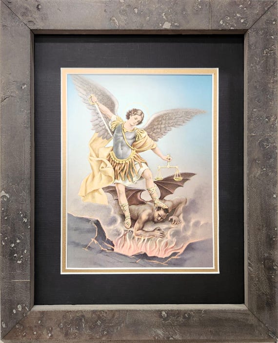 Saint Michael the Archangel Custom Framed Italian print