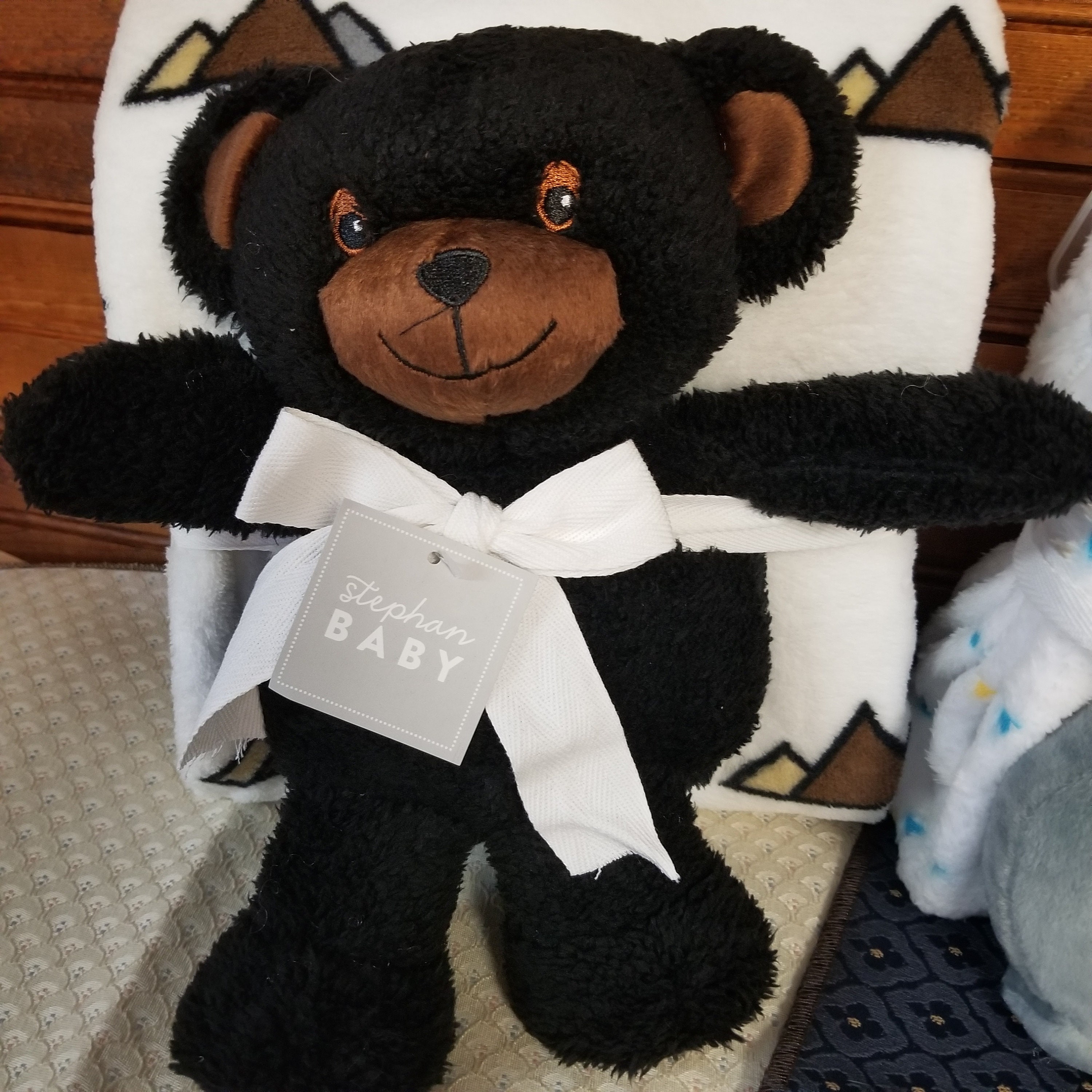 black teddy bear blanket