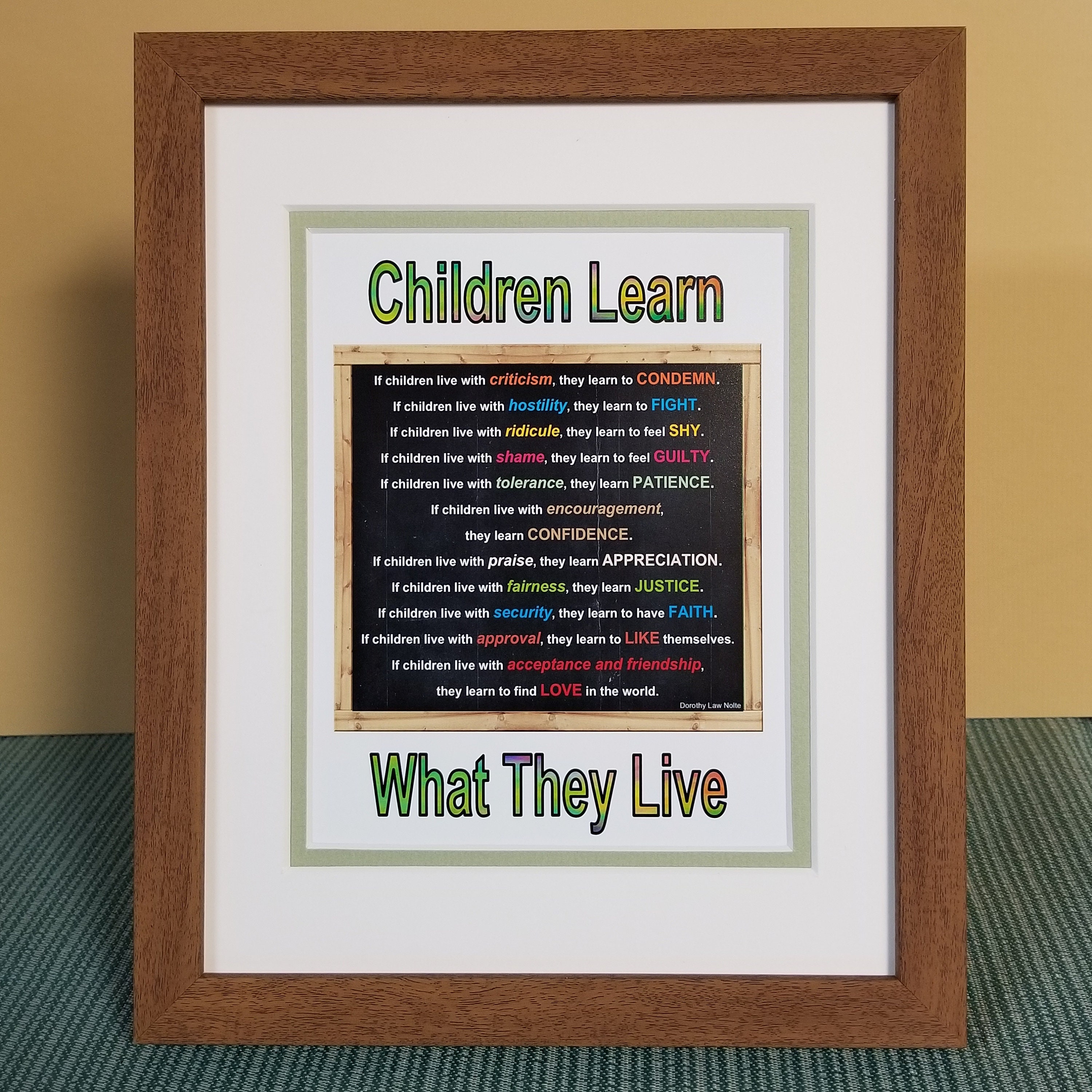Children Learn What They Live Poem Quote by Dorothy Law Nolte Colorful ...