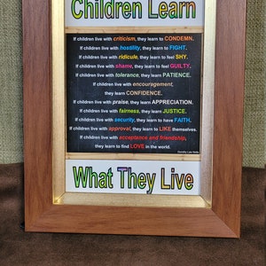 Children Learn What They Live Poem Quote by Dorothy Law Nolte Colorful ...