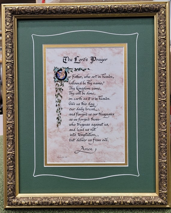 The Lord's Prayer custom framed and matted picture