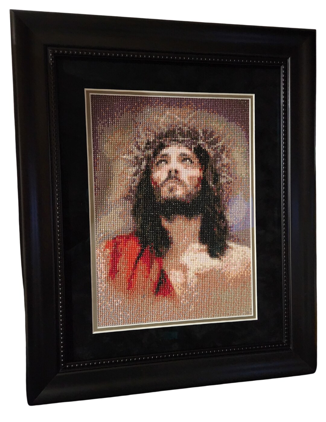 Diamond Art Jesus Picture Custom Framed and Matted Etsy