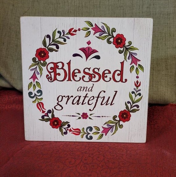 Blessed and Grateful Box sign design by Jim Shore