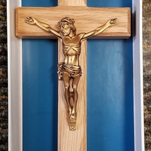 Crucifix Wall Cross 6 1/4&quot;&quot; high Oak with corpus