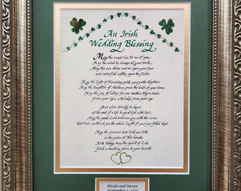An Irish Wedding Blessing art and calligraphy personalized custom-framed picture