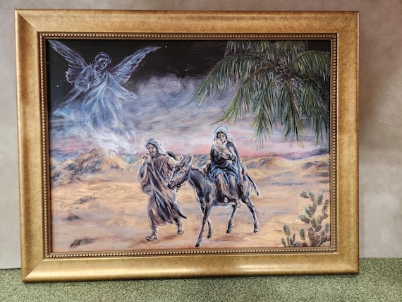 Jesus, Mary and Joseph's Flight into Egypt Sacred Art picture