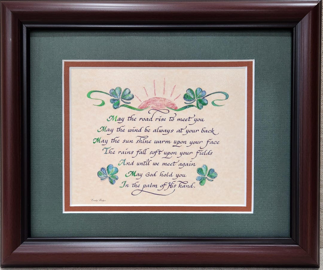 Framed Irish Blessing Art, Calligraphy Print, Housewarming Gift Etsy