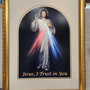 Framed Divine Mercy Image: Jesus, I Trust In You - 16&quot; x 20&quot;