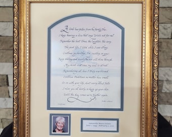 Er is een ledemaat uit de stamboom gevallen Sympathy Memorial begrafenis gepersonaliseerd op maat ingelijst gedicht