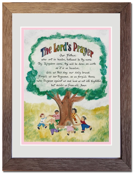 Childrens Lord's Prayer framed picture personalized