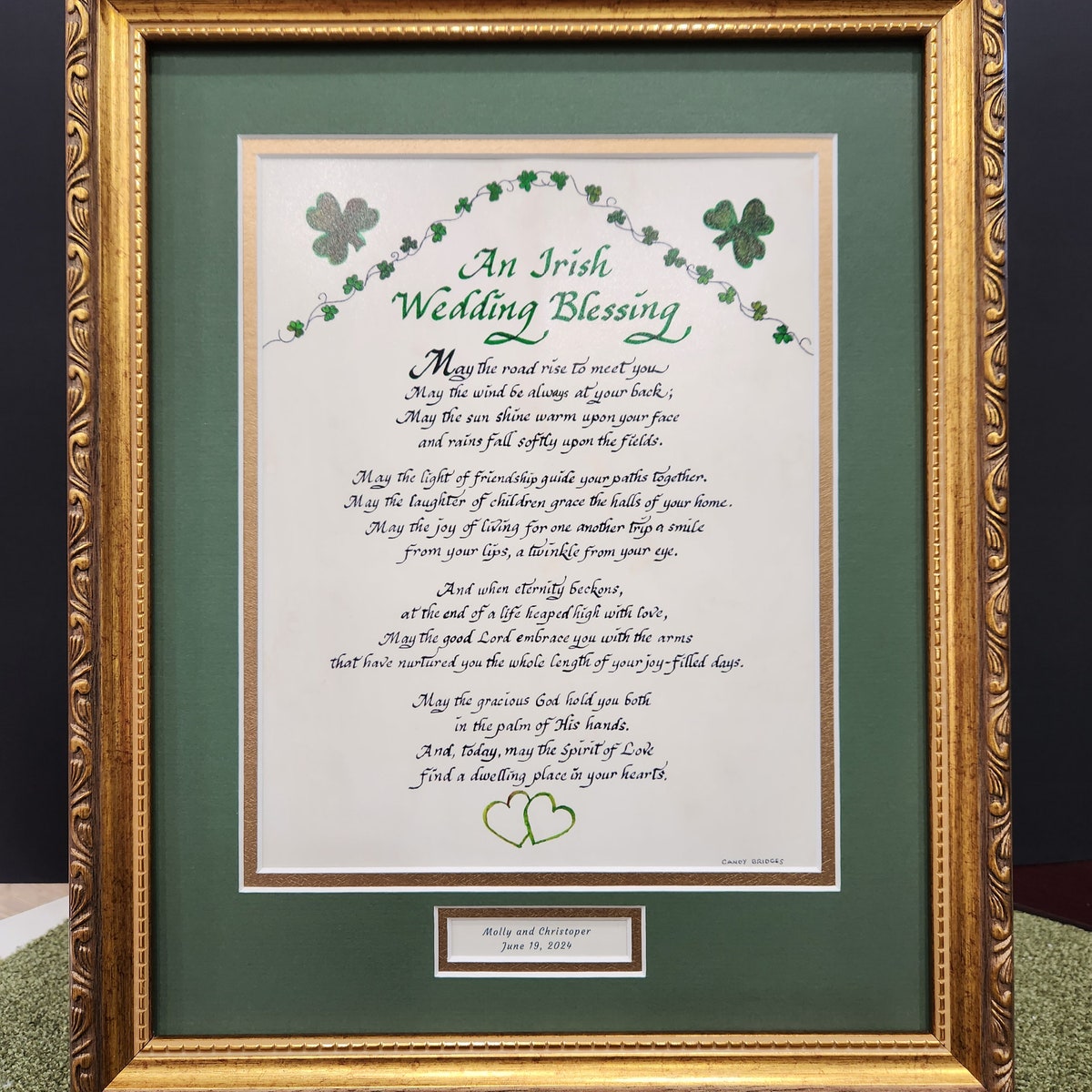 Personalized Irish Wedding Blessing Art: Framed Calligraphy Gift - Etsy