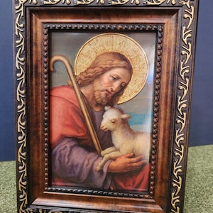 The Lord is my shepherd, framed vintage art, Psalm 23 desktop picture