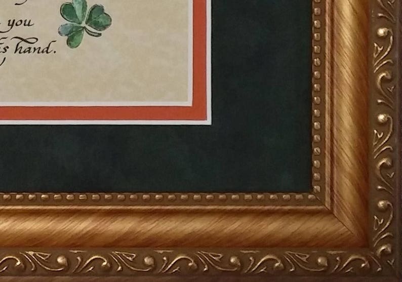 Irish Blessing art and calligraphy May the road rise up framed and matted picture for House Warming Patrick/'s Day St