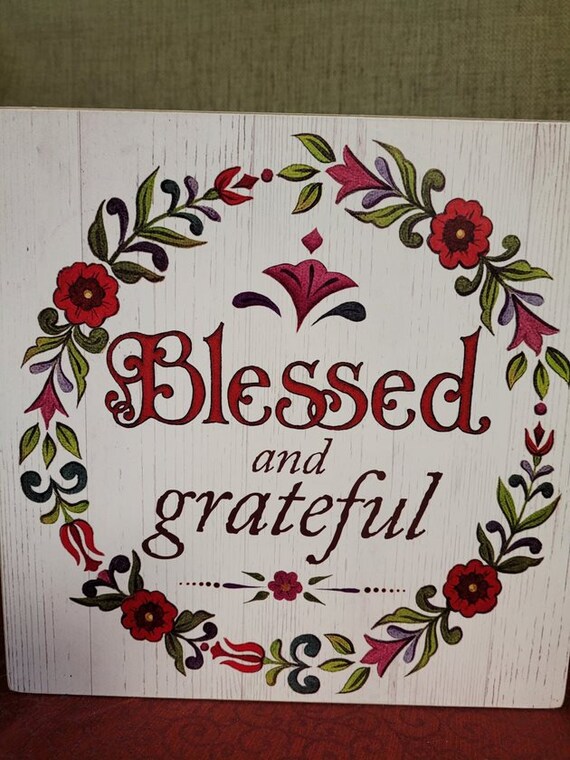 Blessed and Grateful Box sign design by Jim Shore