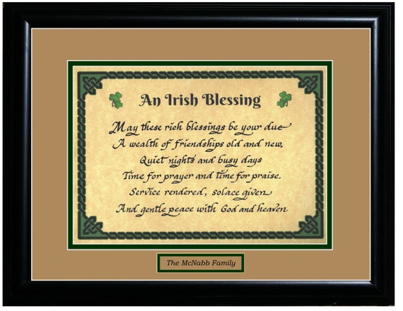 An Irish Blessing May These Rich Blessings Be Your Due A Etsy