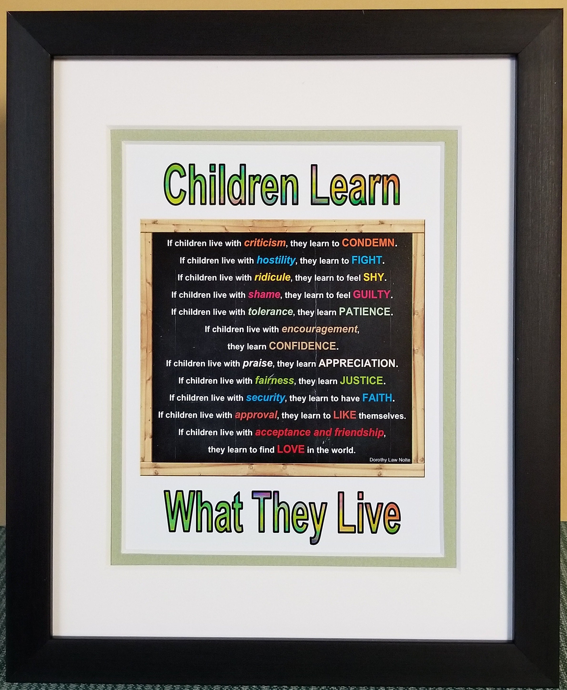 Children Learn What They Live Poem Quote by Dorothy Law ...