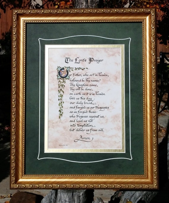 The Lord's Prayer Wall Art calligraphy Bible verse