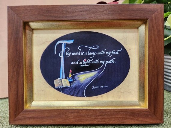 Thy word is a lamp unto my feet desktop framed scripture