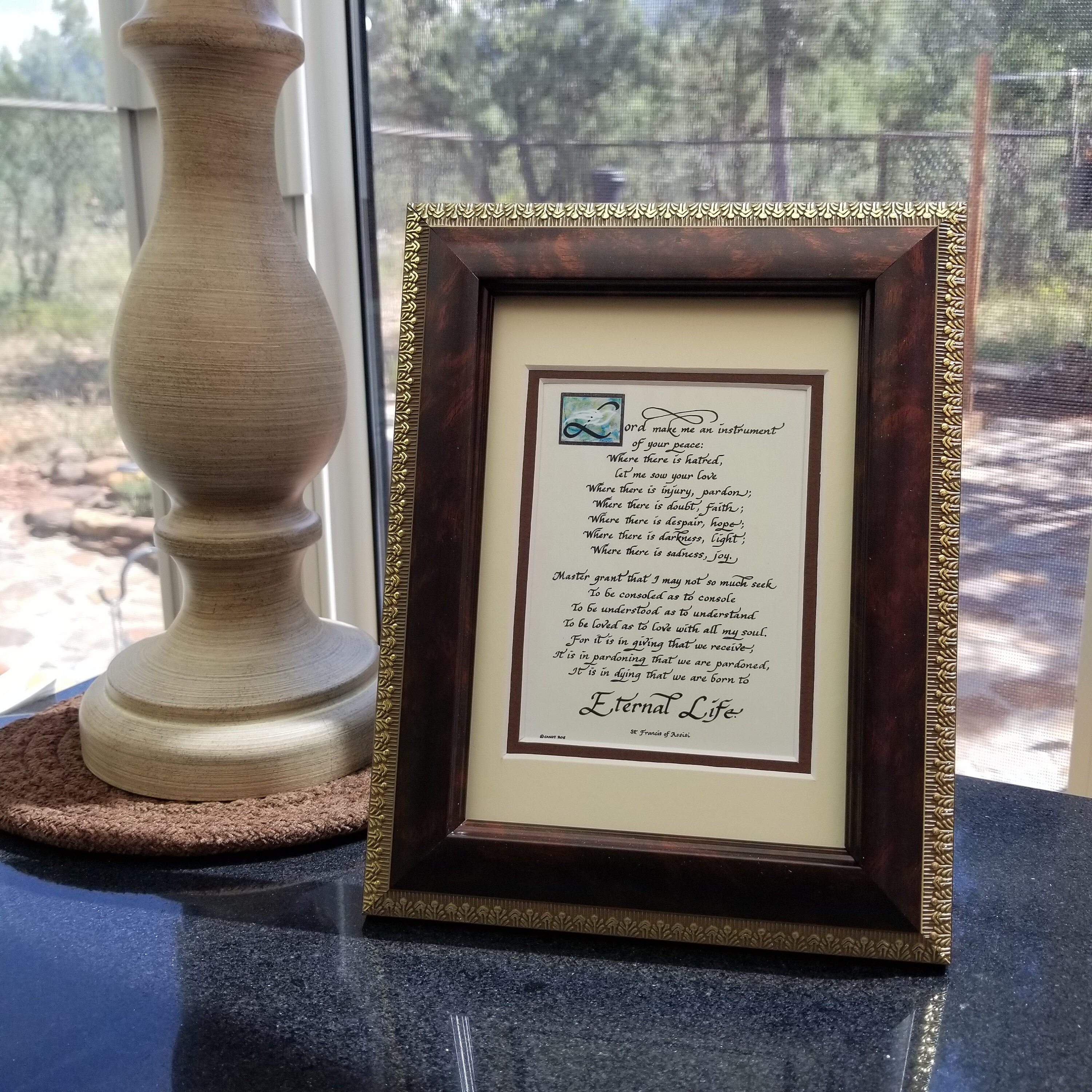 Saint Francis Make me an instrument of your peace prayer 5 X 7 framed