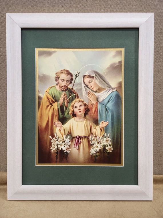 The Holy Family custom-framed vintage Italian art