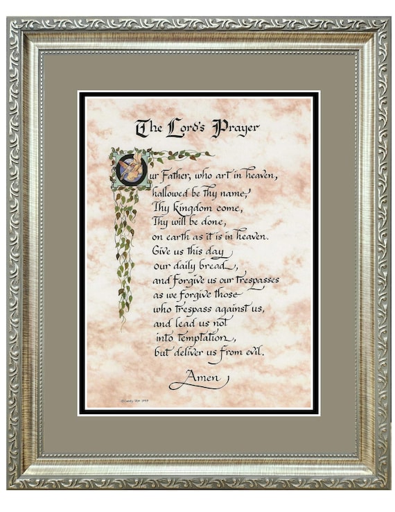 The Lord's Prayer custom framed and matted picture
