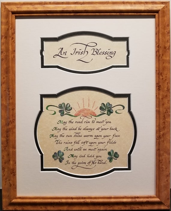 An Irish Blessing May the road rise up to meet you custom framed picture