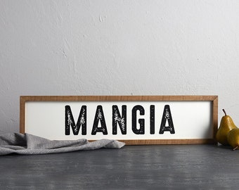 Mangia Schild aus Holz