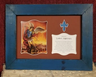 Saint Michael the Archangel custom framed picture
