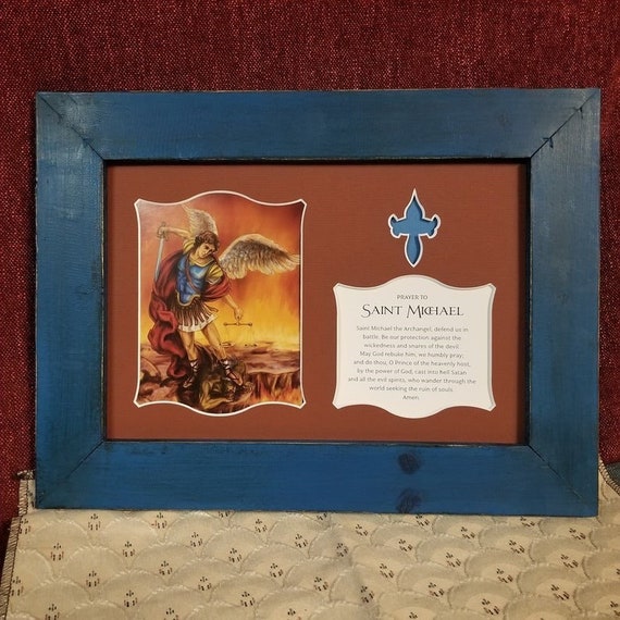 Saint Michael the Archangel custom framed picture