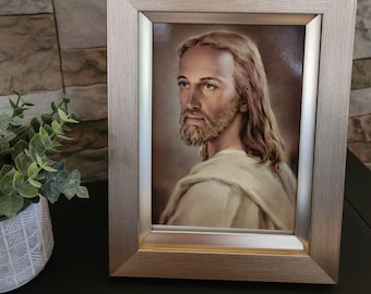Jesus Portrait vintage print framed desktop picture