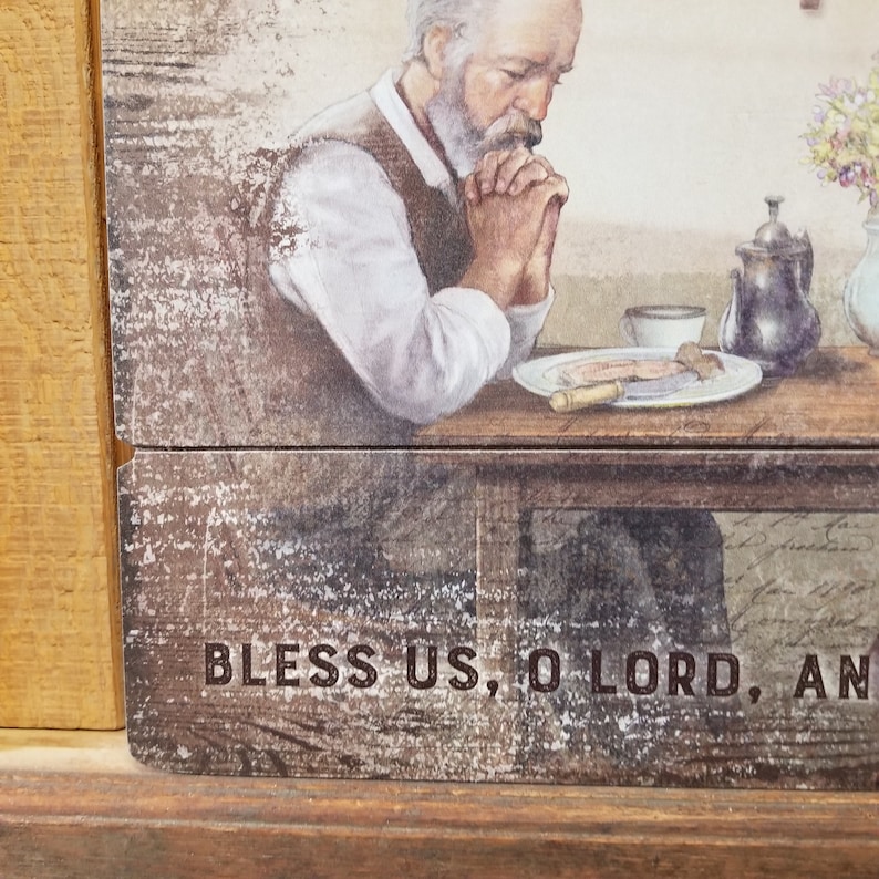 Bless us O Lord and these thy gifts pallet sign for home