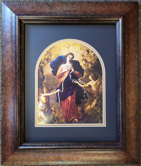 Mary untier of knots art print custom matted and framed