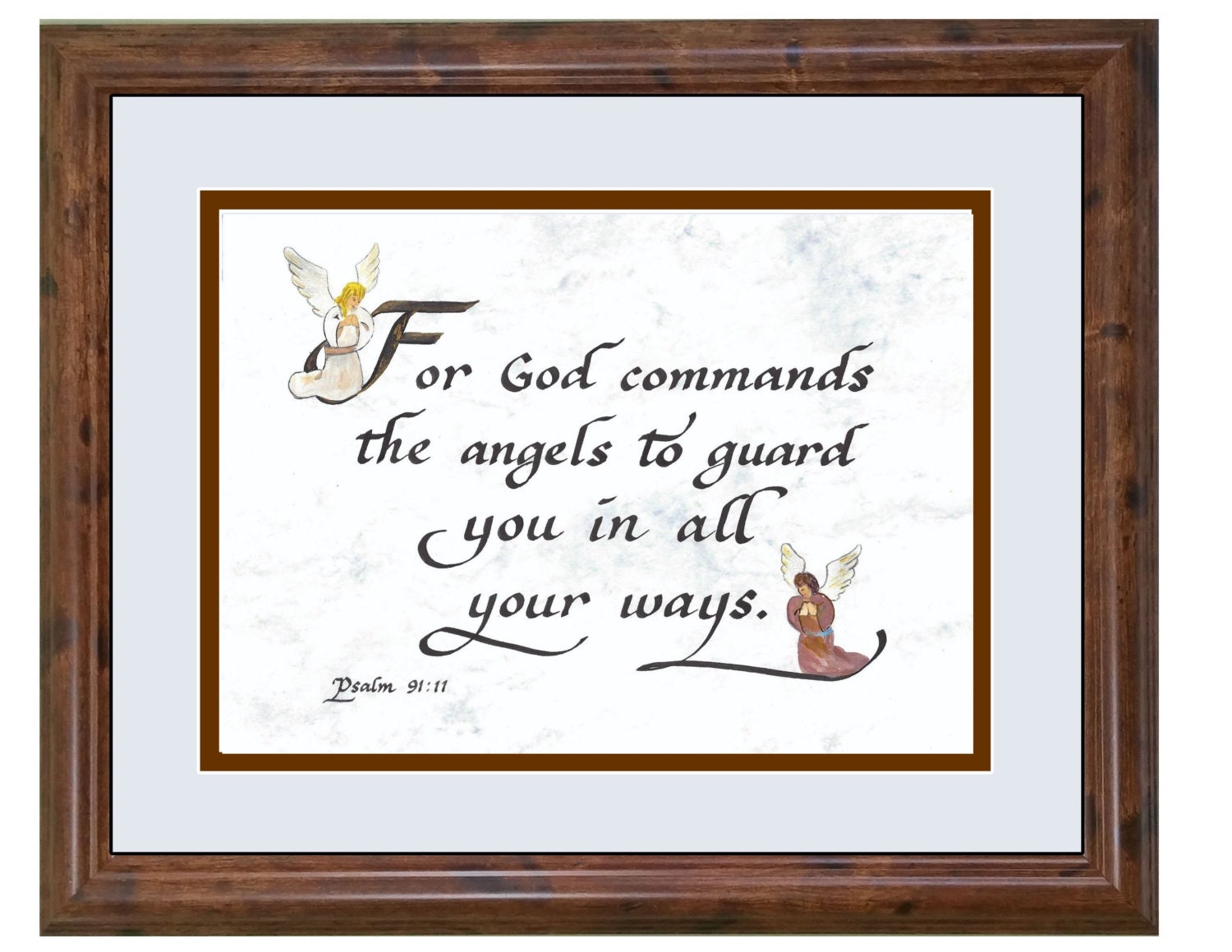 Baby gift with scripture verse Psalm 9111 Angel Bible Verse angels