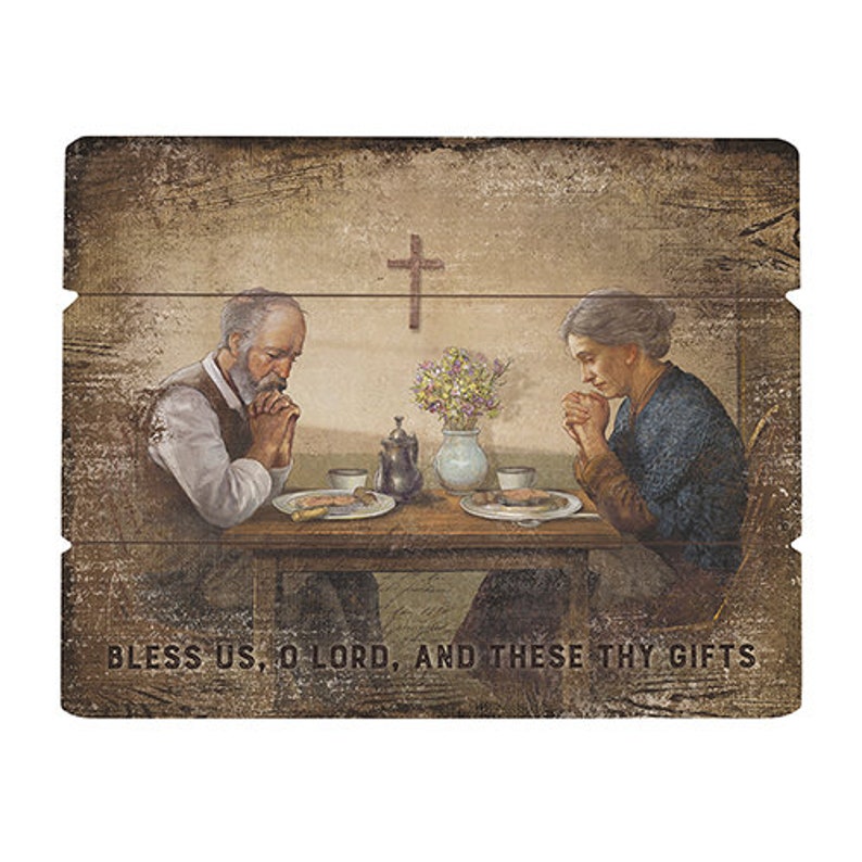 Bless us O Lord and these thy gifts pallet sign for home