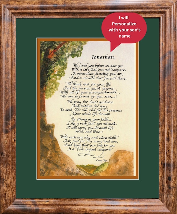 Son poem custom framed and matted verse